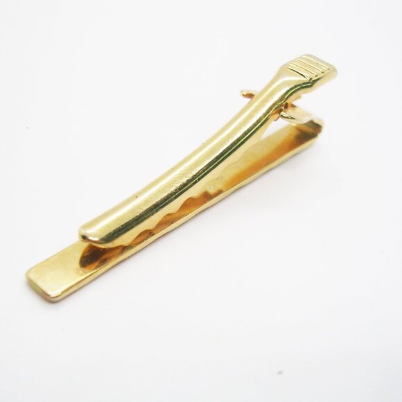 Vintage Tie Clip gold tone Necktie Holder Man's Suit Accessory Formal Wear - Picture 3 of 3